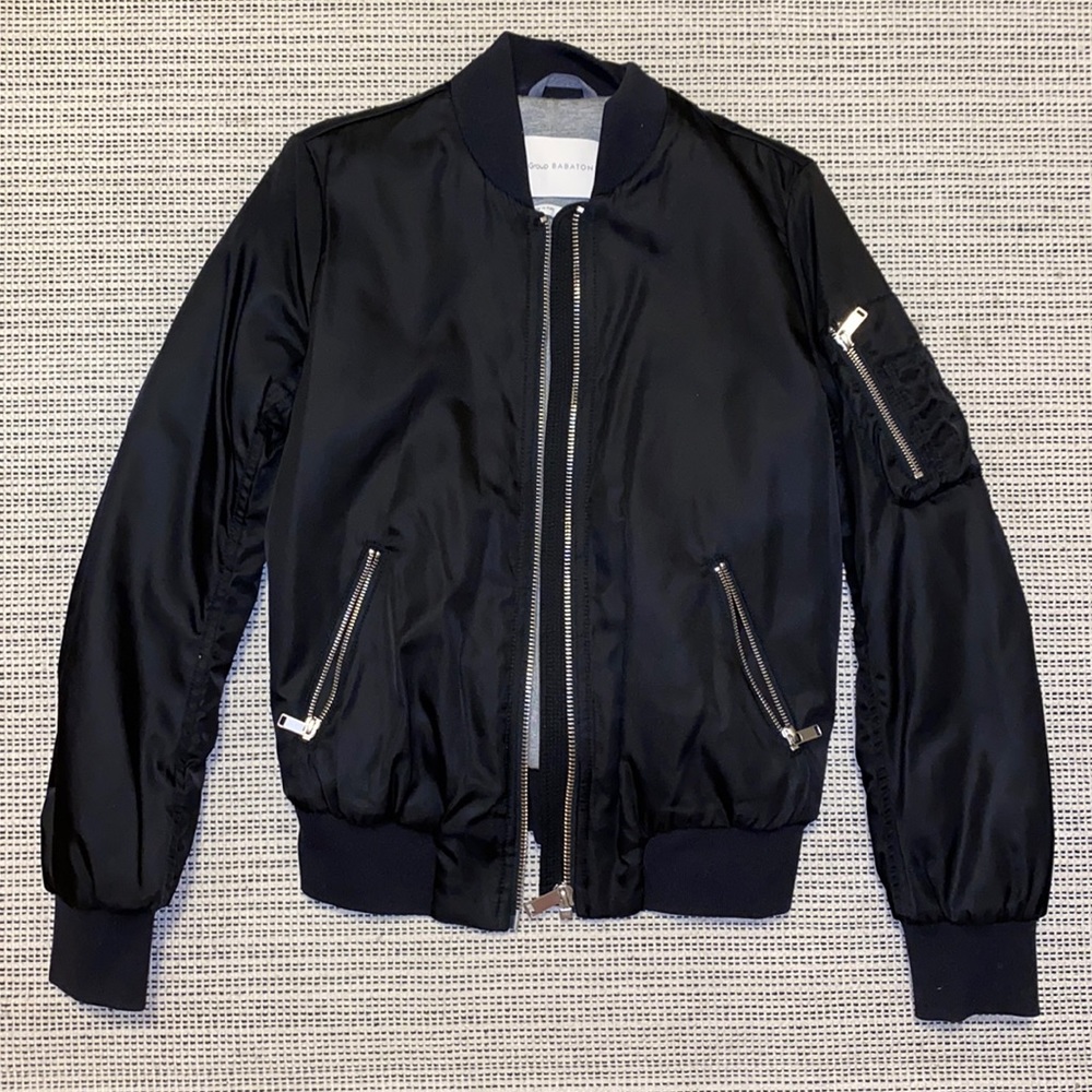 aritzia babaton black bomber jacket xs